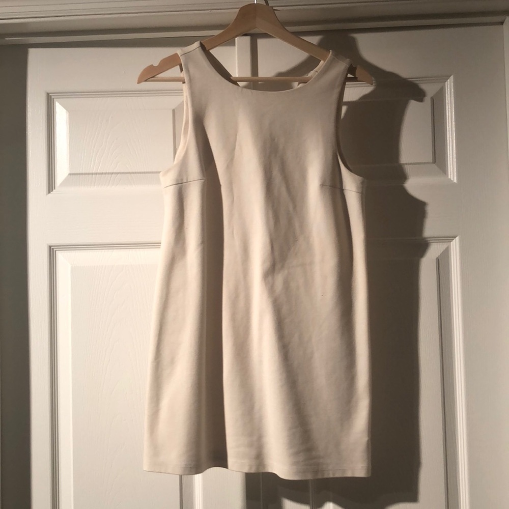 White shift dress